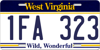 WV license plate 1FA323