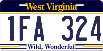 WV license plate 1FA324