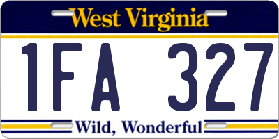 WV license plate 1FA327