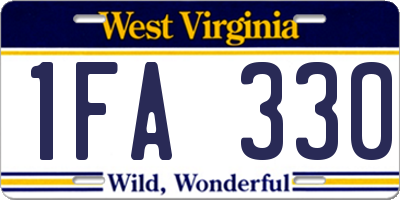 WV license plate 1FA330