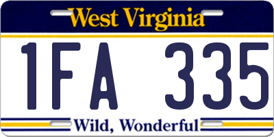 WV license plate 1FA335