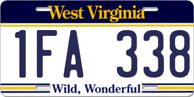 WV license plate 1FA338