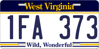 WV license plate 1FA373