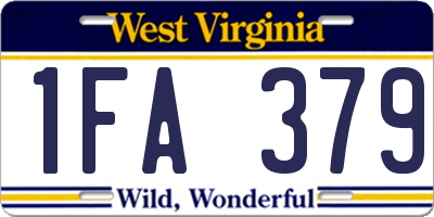 WV license plate 1FA379
