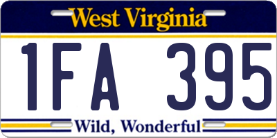 WV license plate 1FA395