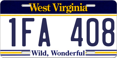 WV license plate 1FA408