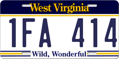 WV license plate 1FA414