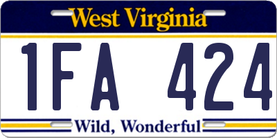 WV license plate 1FA424