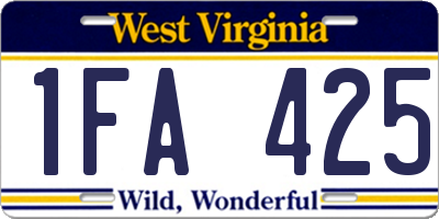 WV license plate 1FA425
