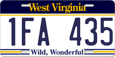 WV license plate 1FA435