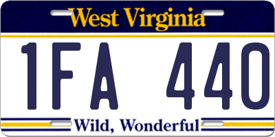 WV license plate 1FA440