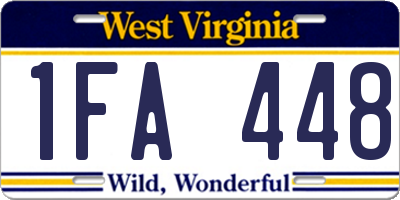 WV license plate 1FA448