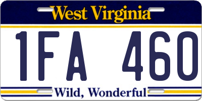 WV license plate 1FA460