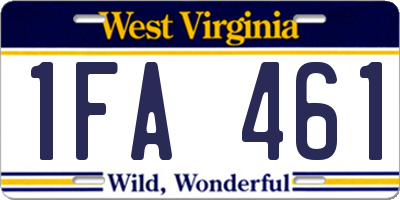 WV license plate 1FA461