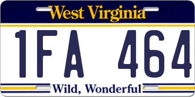 WV license plate 1FA464