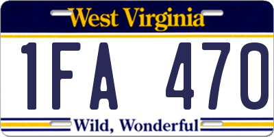 WV license plate 1FA470