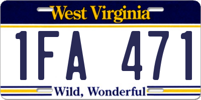 WV license plate 1FA471