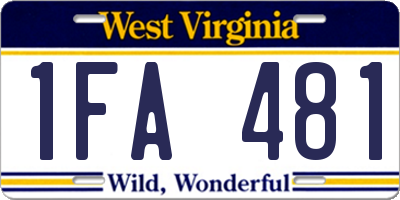 WV license plate 1FA481