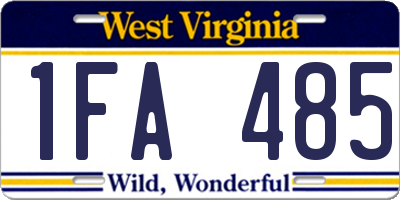 WV license plate 1FA485