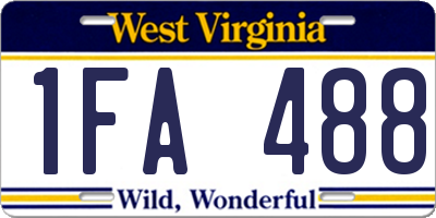 WV license plate 1FA488