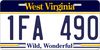 WV license plate 1FA490