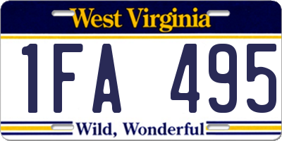 WV license plate 1FA495