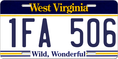 WV license plate 1FA506