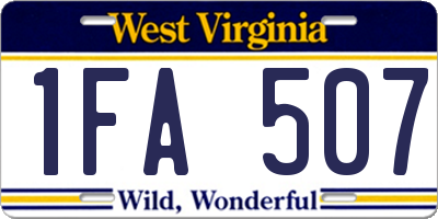 WV license plate 1FA507