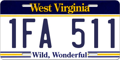 WV license plate 1FA511