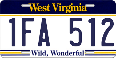 WV license plate 1FA512
