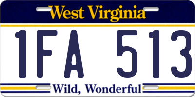 WV license plate 1FA513