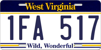 WV license plate 1FA517