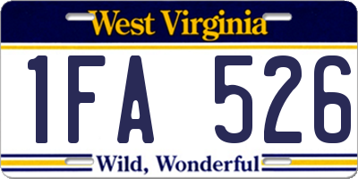 WV license plate 1FA526