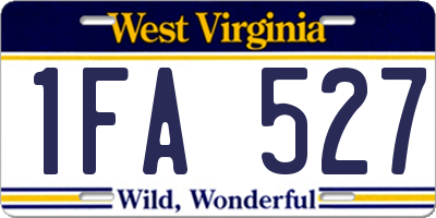 WV license plate 1FA527