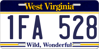 WV license plate 1FA528