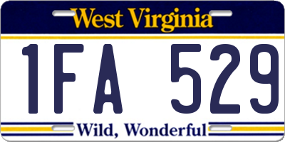 WV license plate 1FA529