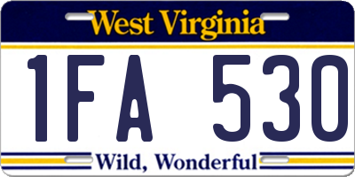 WV license plate 1FA530