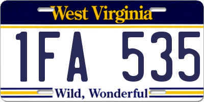 WV license plate 1FA535