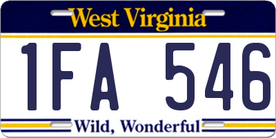 WV license plate 1FA546