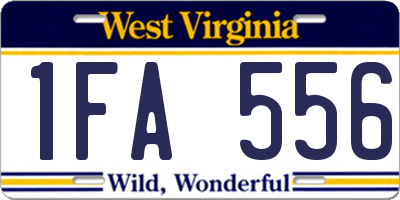 WV license plate 1FA556