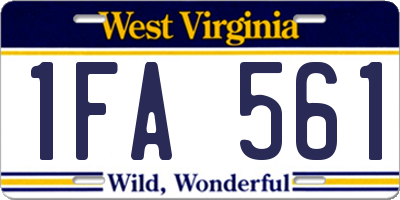 WV license plate 1FA561