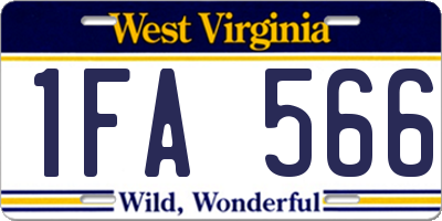 WV license plate 1FA566