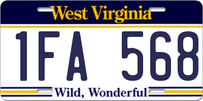 WV license plate 1FA568