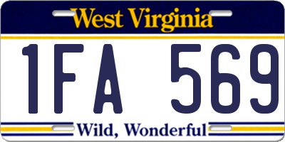 WV license plate 1FA569