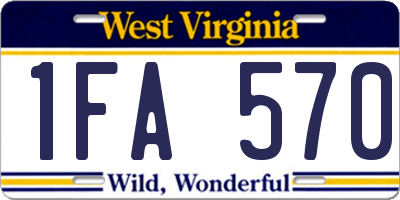 WV license plate 1FA570