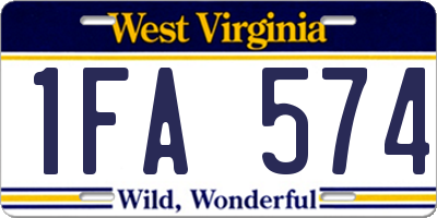 WV license plate 1FA574