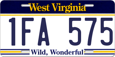 WV license plate 1FA575