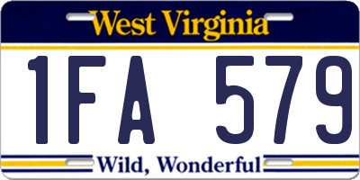WV license plate 1FA579
