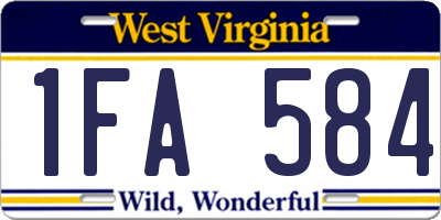 WV license plate 1FA584