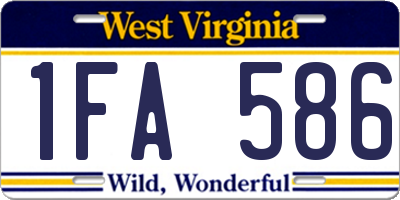 WV license plate 1FA586